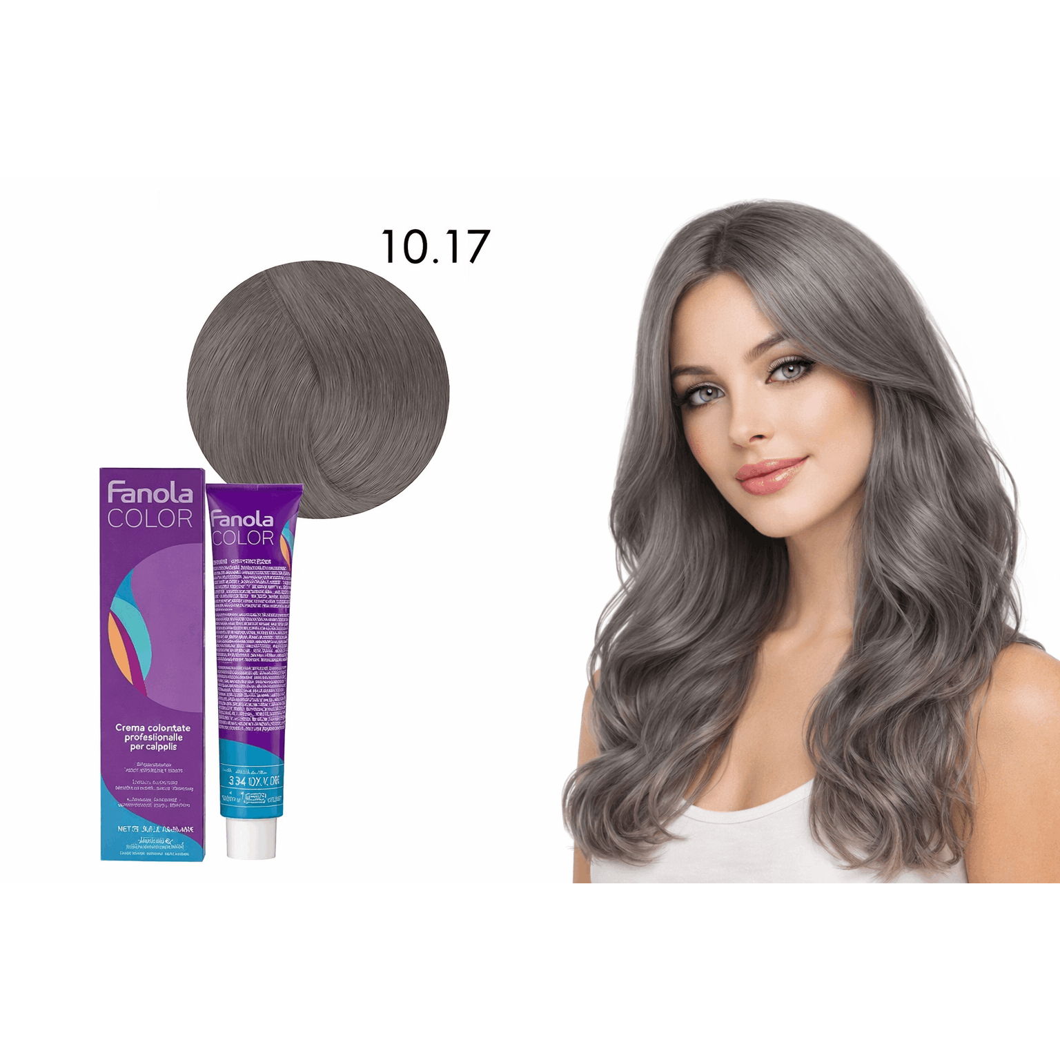 Fanola Color Professional Hair Colouring Cream Professionelle permanente Haarfarbe 10.17 100 ml