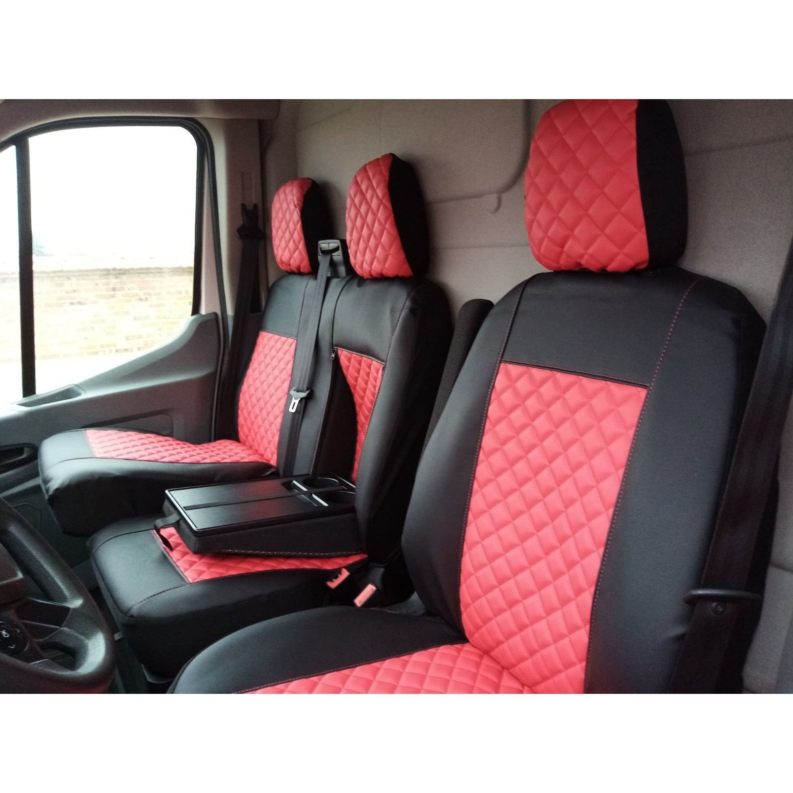 Image of 2+1 Front Seat Covers For Ford Transit 2015+ Large Cabin