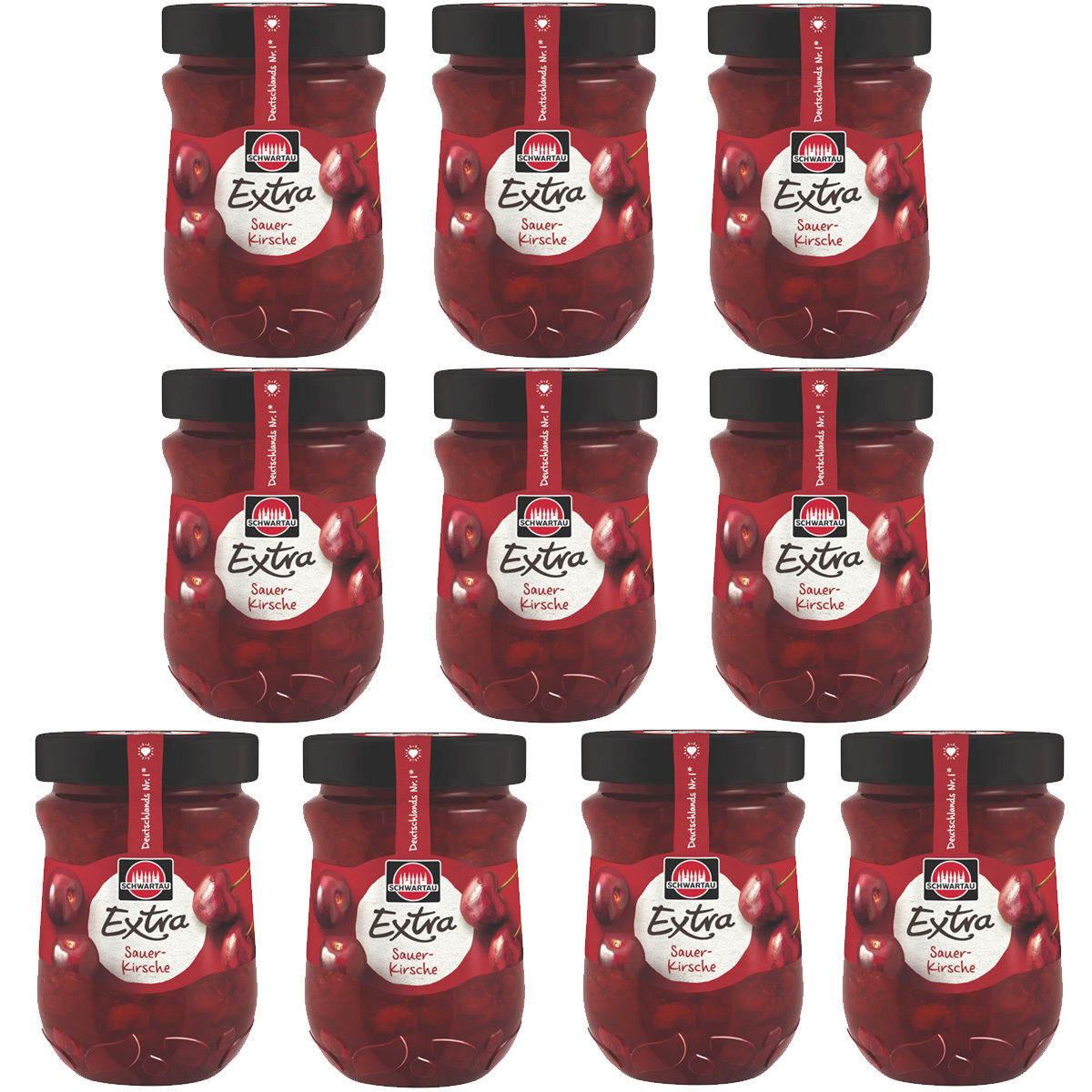 Schwartau Extra Sour Cherry Breakfast Fruit Spread 340g 10-pack