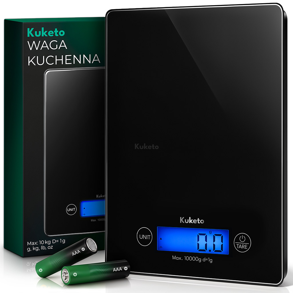 E-shop Küchenwaage - Meine elektronische LCD-Küchenwaage 10 kg, genau bis 1 g mit -Funktion, präzise digitale Waage für die Küche, Glasplatte,