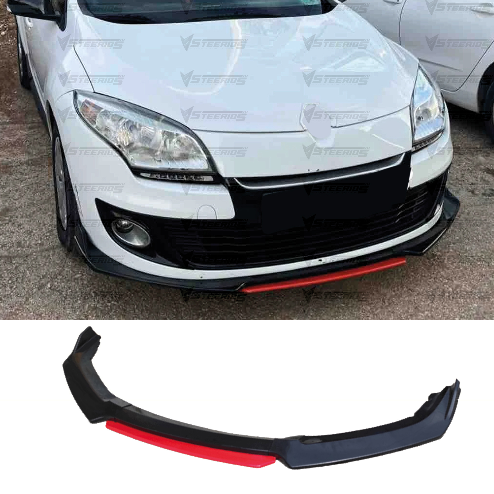TEMU Lèvre de Compatible Renault Megane 3 2008-2016 Clio Modèle FC5 4 Pièces & 3 Couleurs Ajustable Tuning Universel pour Voiture