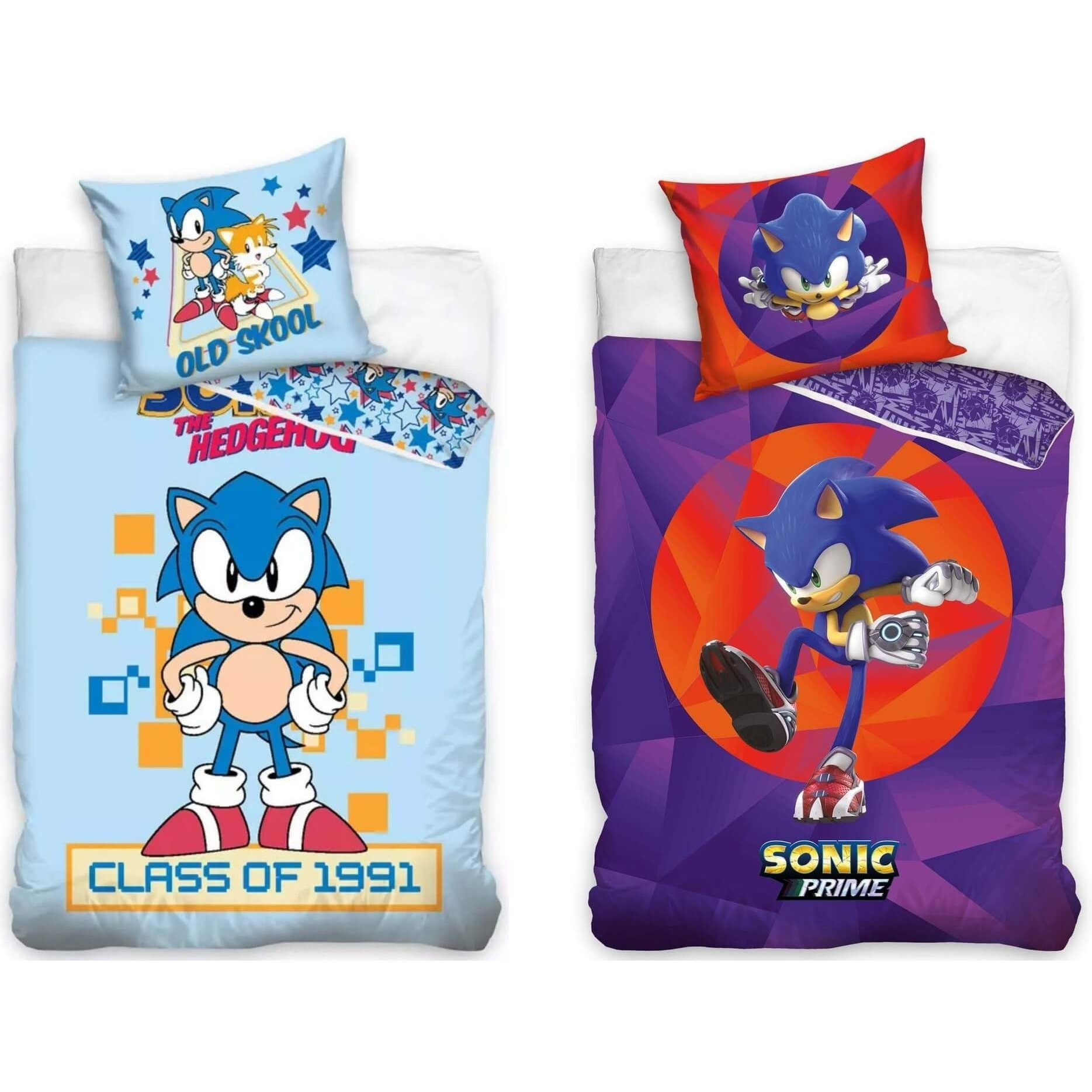 Image of The Hedgehog 2 X Reversible Duvet Set In 100%duvet Cover 135x200 Pillowcase 80x80 Children's Bedding