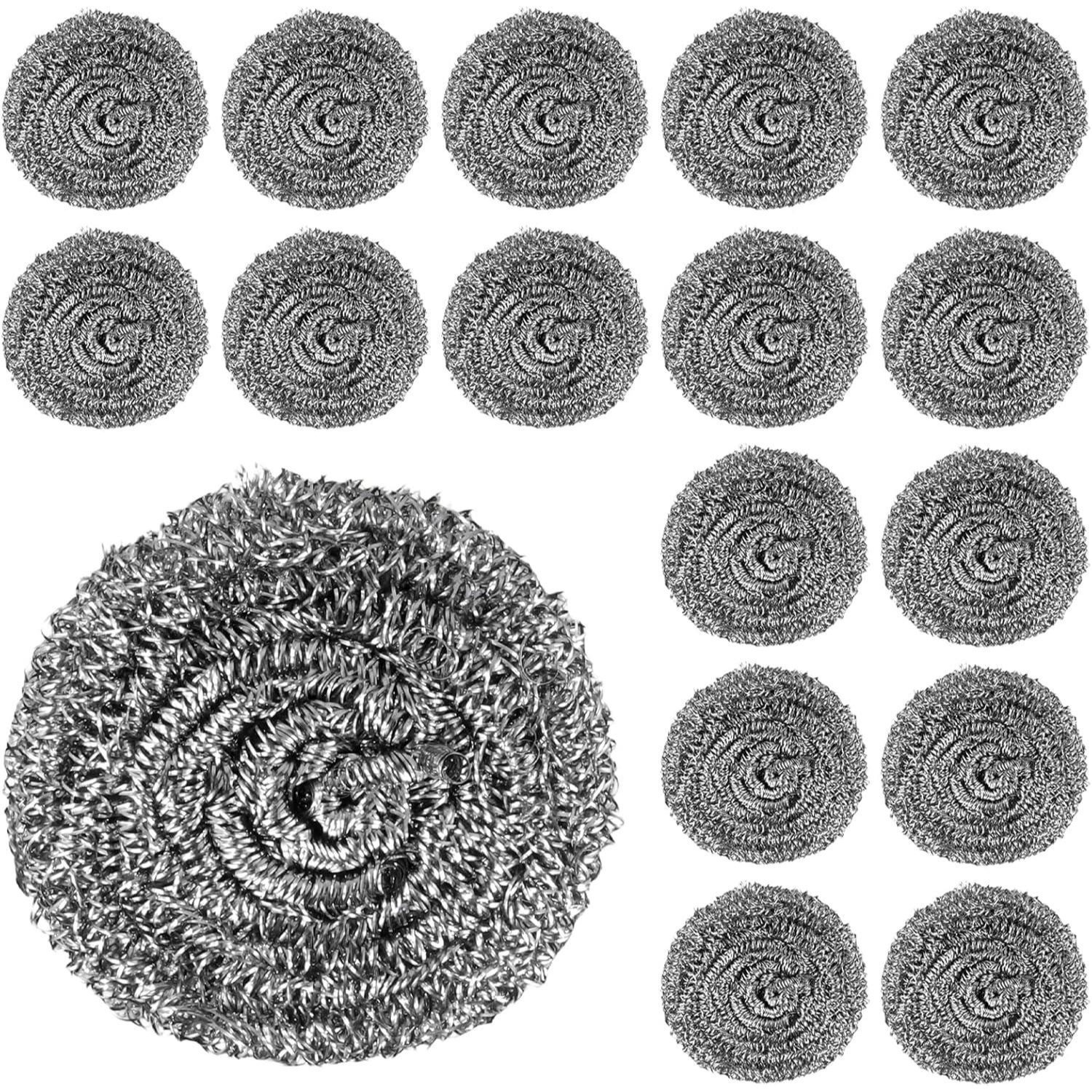 TEMU A Set Of 16 Stainless Steel Scrubbers - A Non-electric Dish Brush, Ideal For Cleaning Dishes, Pots, Stoves, And Other Stainless Steel Surfaces