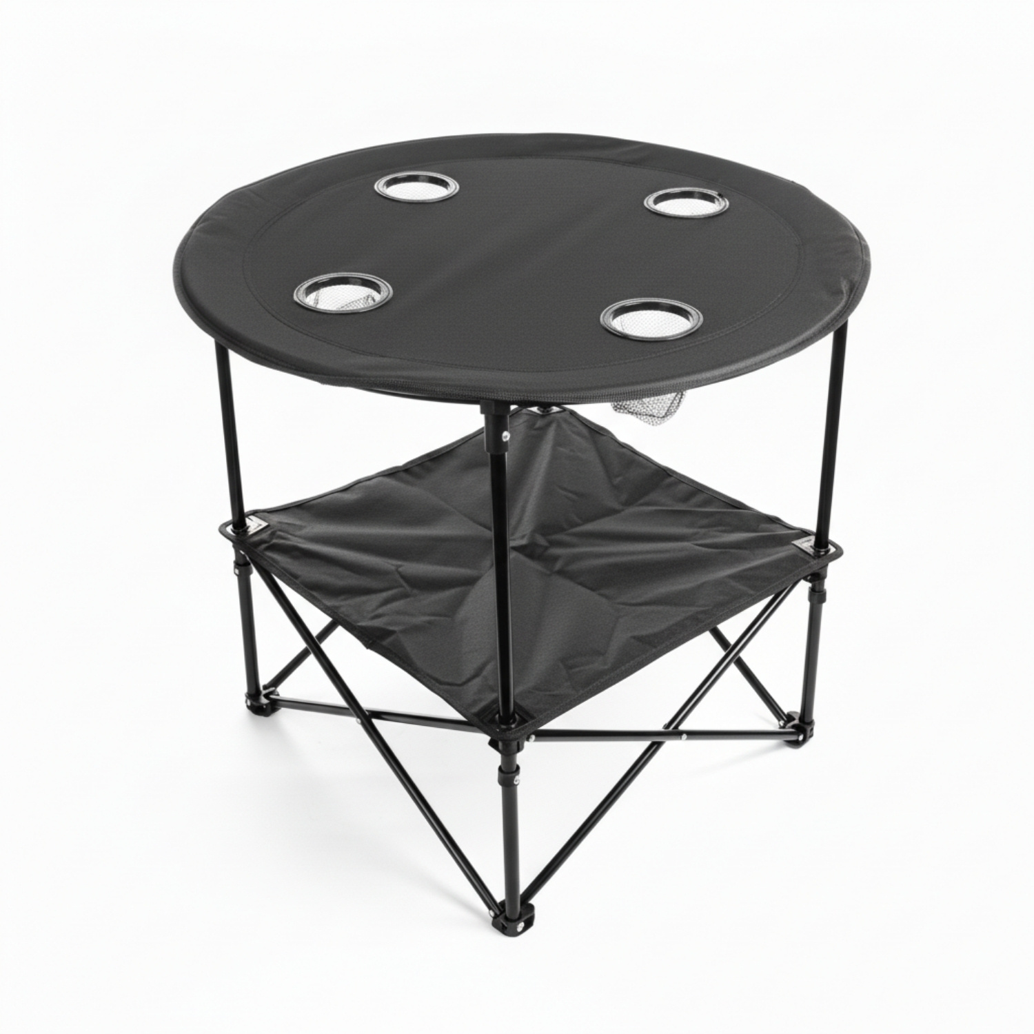Foldable Camping Table With 4 Cup Holders + Shelf Camping Table Foldable With Bag Large Camping Table Folding Large Camping Table