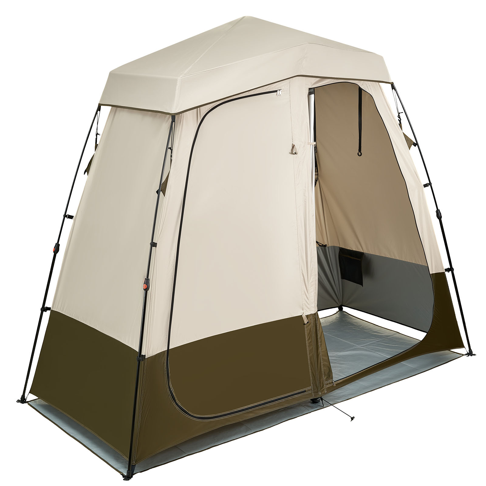 TEMU VEVOR Tente de Douche de Camping, Tente de Pliable à 2 Pièces avec Piquets de Sol, Cordes, Sac de Transport et Barre Transversale