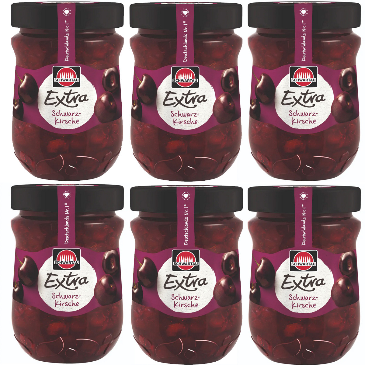 Schwartau Extra Black Cherry Breakfast Fruit Spread 340g 6-pack