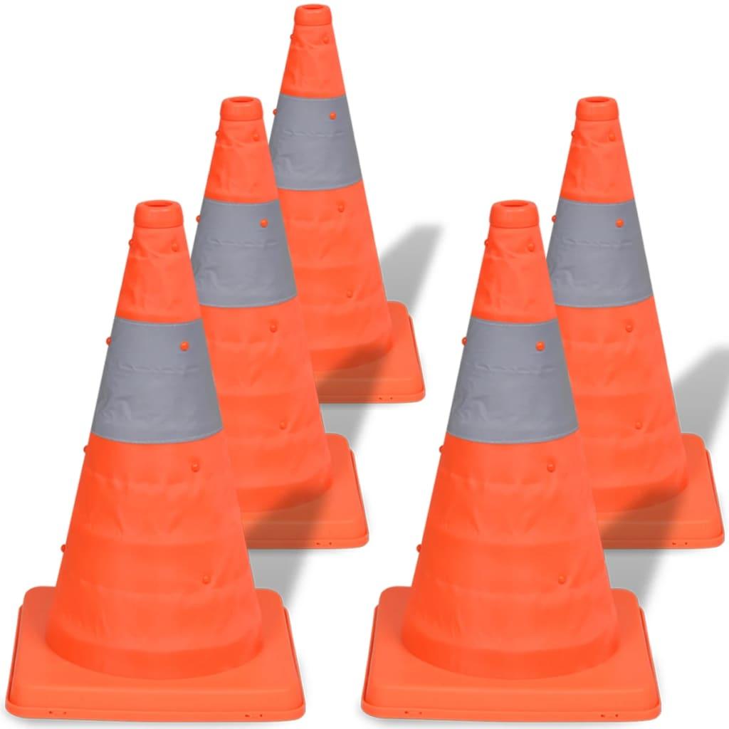 Vidaxl 5x Pylon Traffic Cone Warning Cone Pylon 42cm Foldable