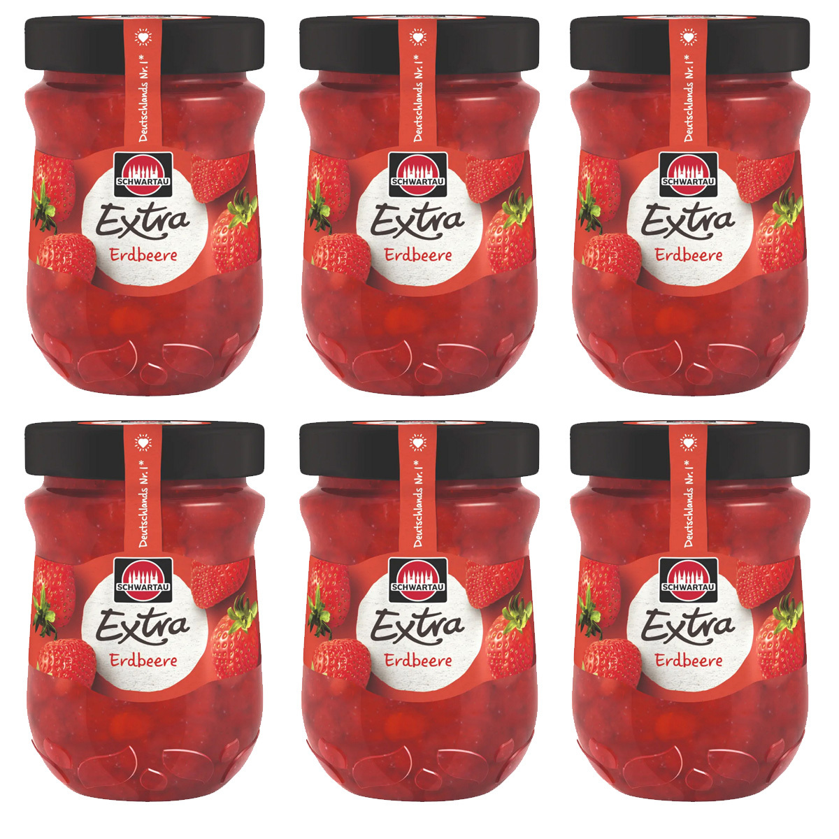 Schwartau Extra Strawberry Breakfast Fruit Spread Vegan 340g 6-pack