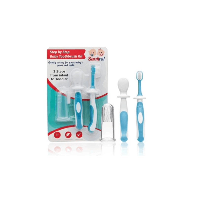 Sanitral Baby's First Toothbrush Kit, Safety-Tested 3-Pack
