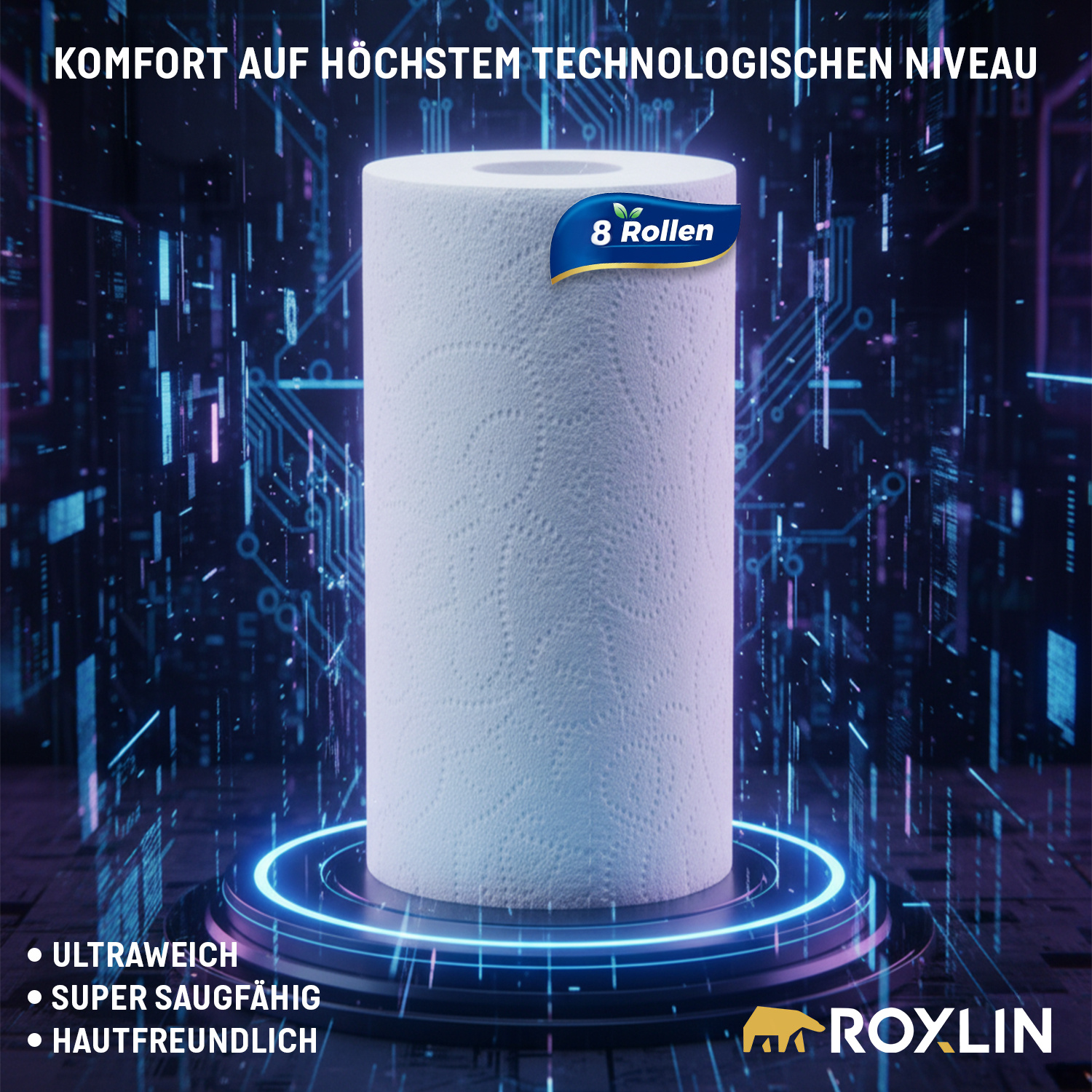 Premium 3-ply Kitchen Rolls – , Absorbent & Skin-friendly – Kitchen Paper Rolls – Hypoallergenic, Tear-resistant, Ideal For Kitchen & Household