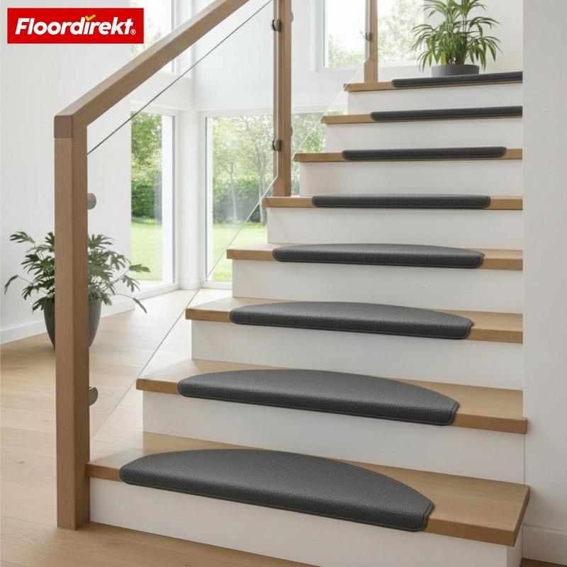 Floor Direct Stair Tread Mat Vienna - Non-slip, Self-adhesive Stair Mat (23.5 × 65 Cm, Semi-circular), 1pc, In , For & Stair Protection