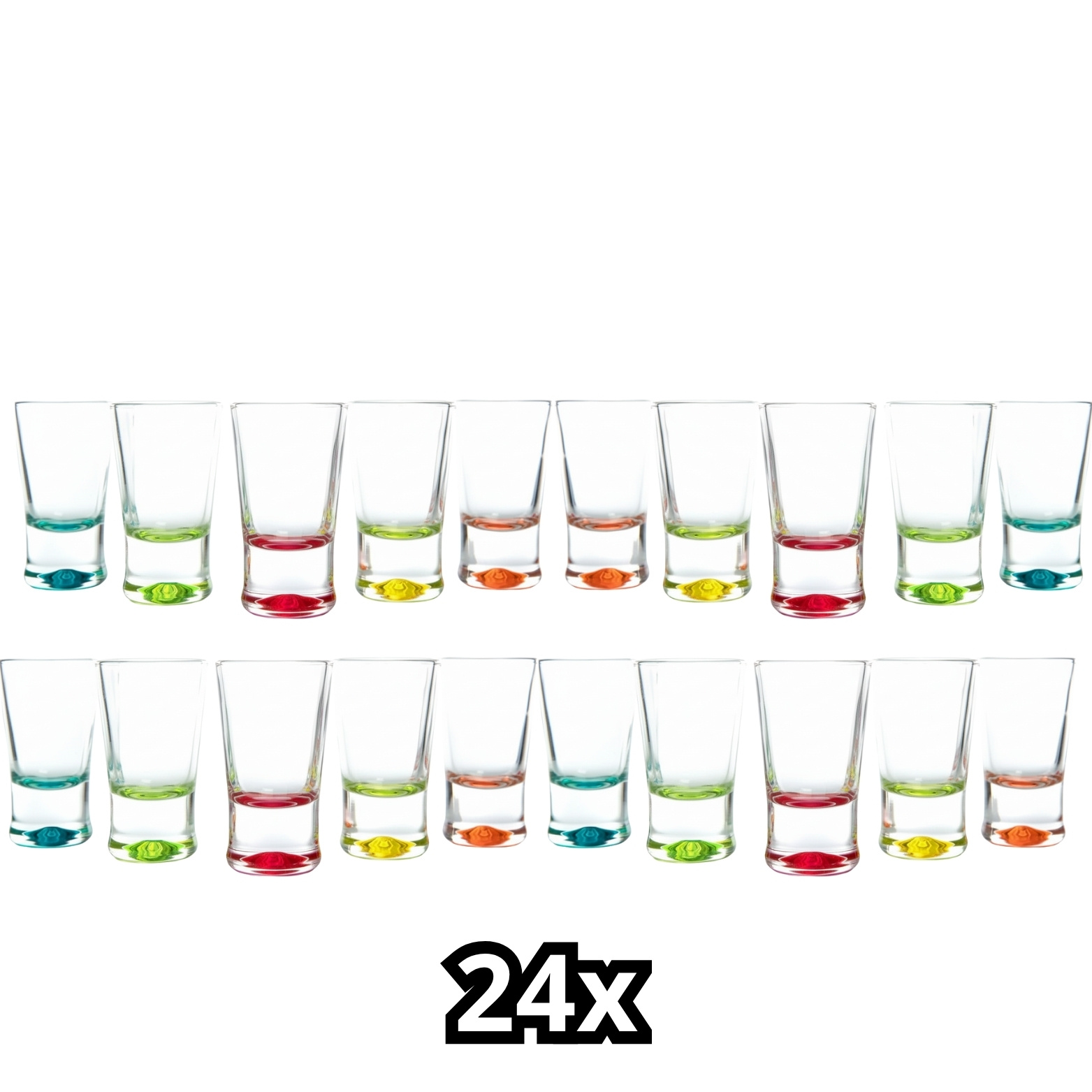 TEMU 24 Colored Shot Glasses 2cl Dishwasher-safe