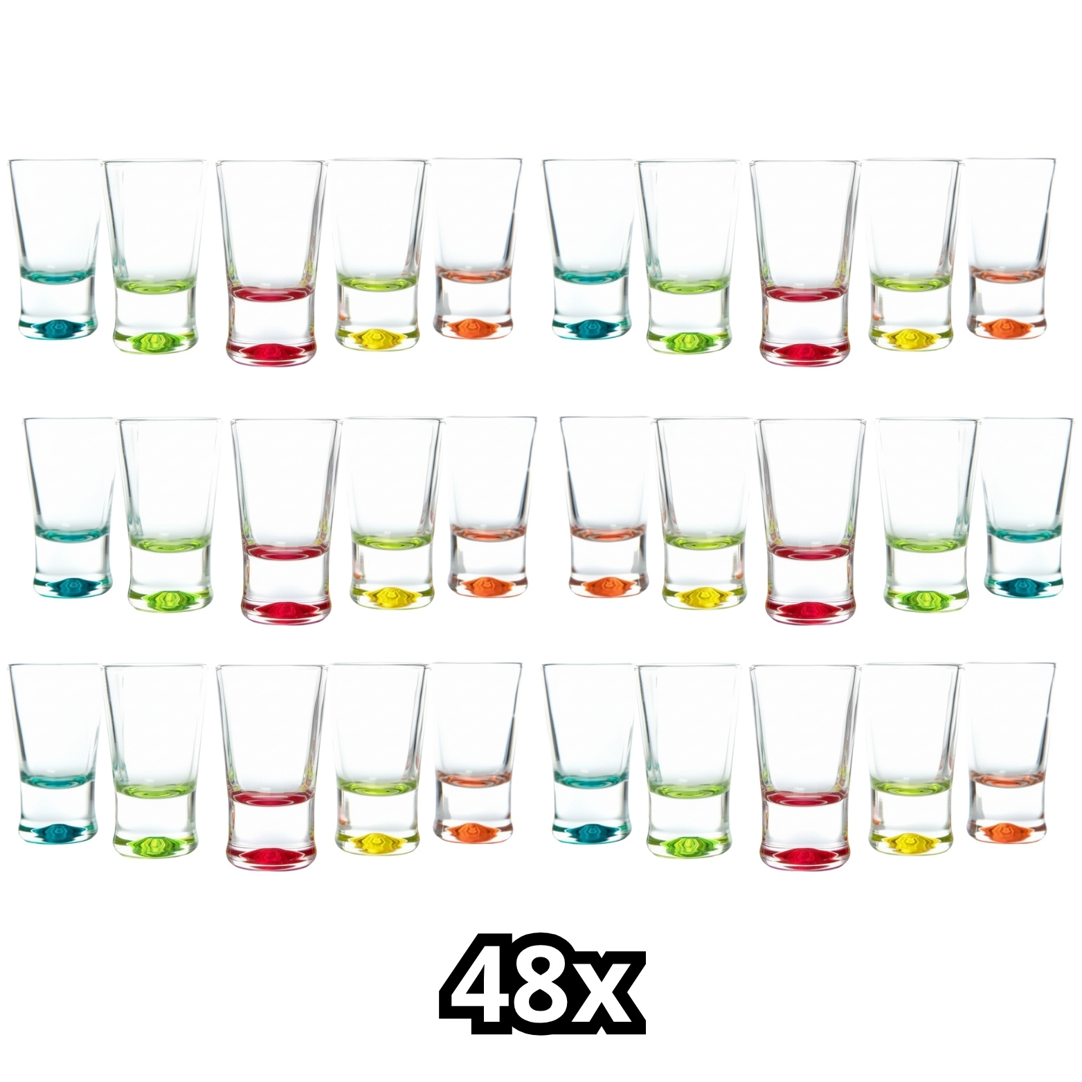 E-shop 48 farbige Schnapsgläser a 2cl spülmaschinenfeste Shotgläser