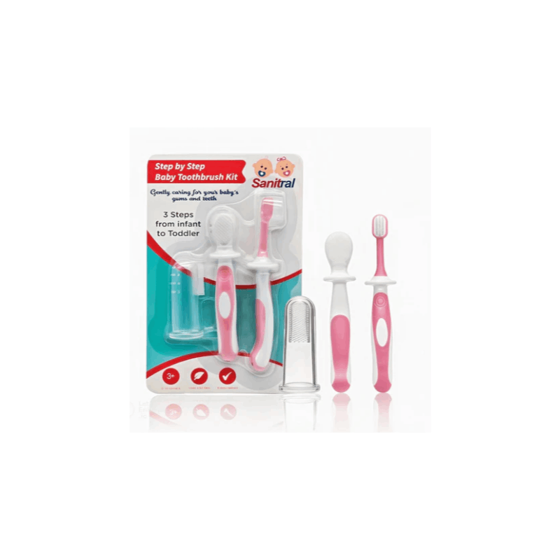 Sanitral Baby's First Toothbrush Kit, Safety-Tested 3-Pack