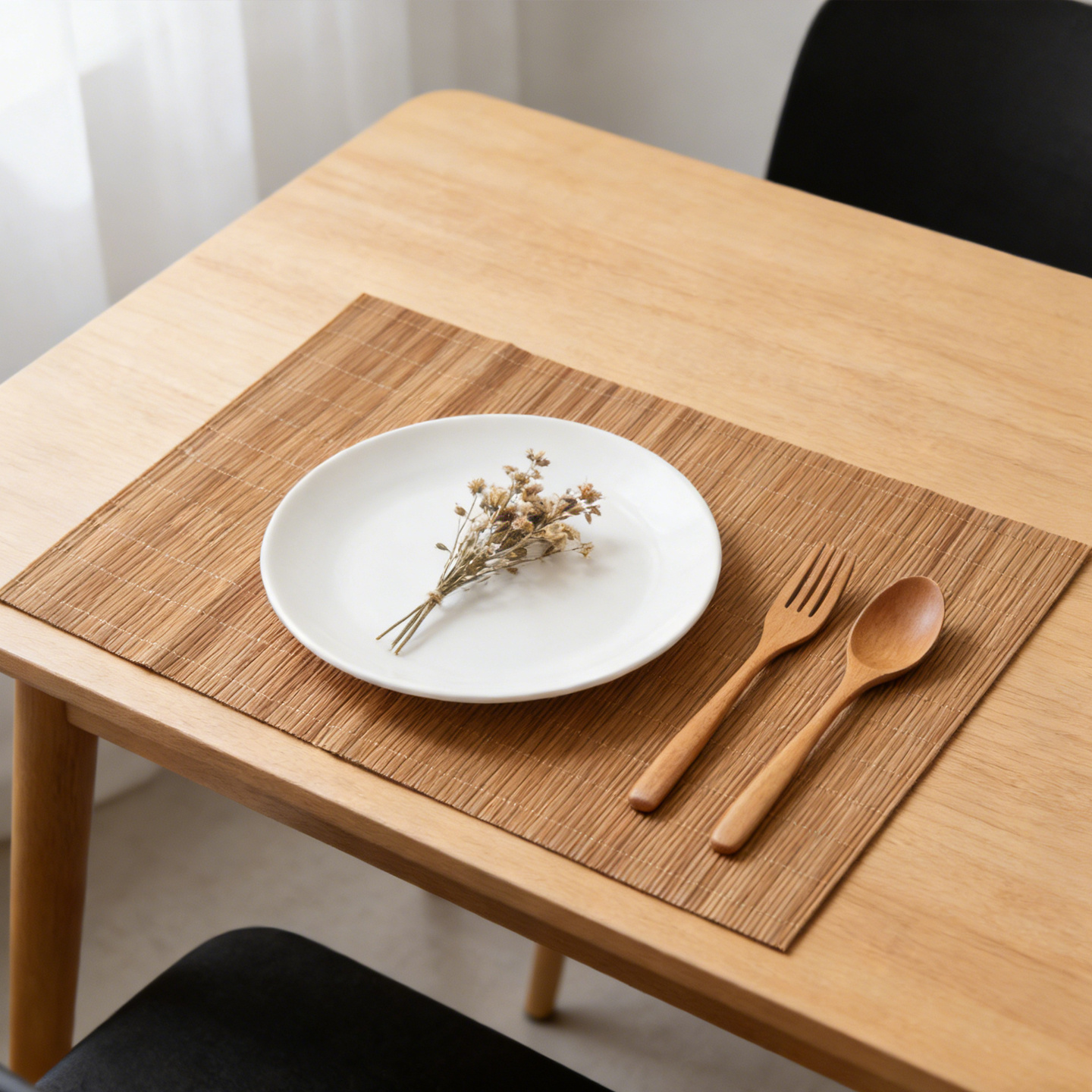 TEMU Manteles Individuales de Bambú (3 Estilos) | Manteles de Bambú Antideslizantes | Manteles Decorativos para Mesa | Posavasos de Bambú Multiusos