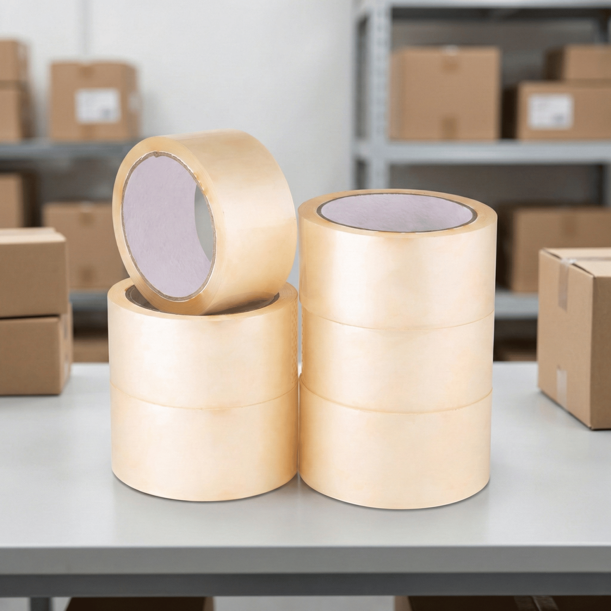 heavy duty packing tape 6 rolls strong adhesive box sealing tape for shipping 48mm x 66m
