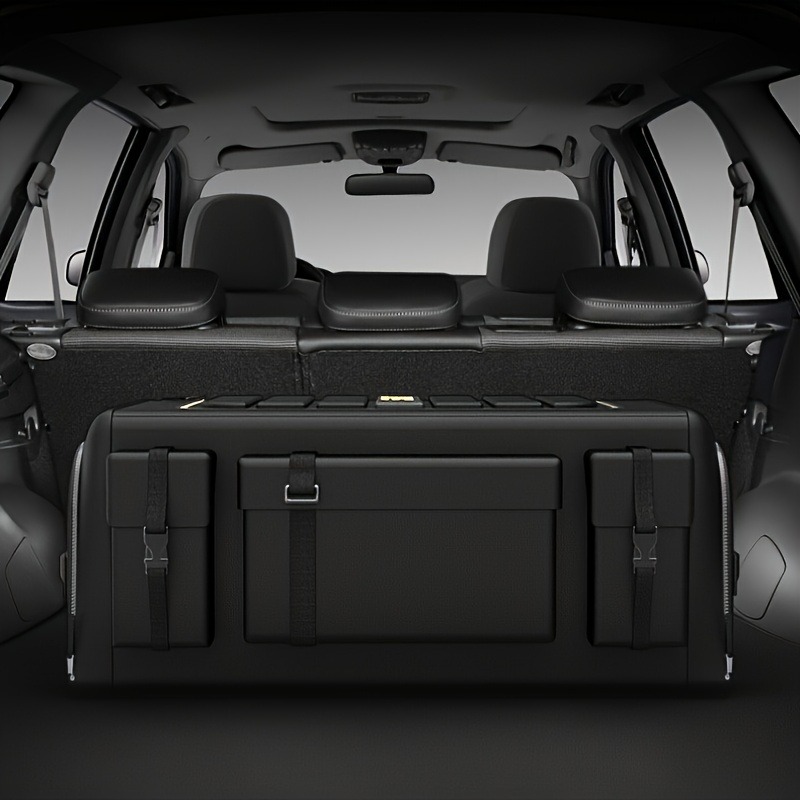 TEMU 70l Multifunctional Foldable Car Storage Box, Modular Sturdy Universal Trunk Organizer, Perfect Camping Storage Solution