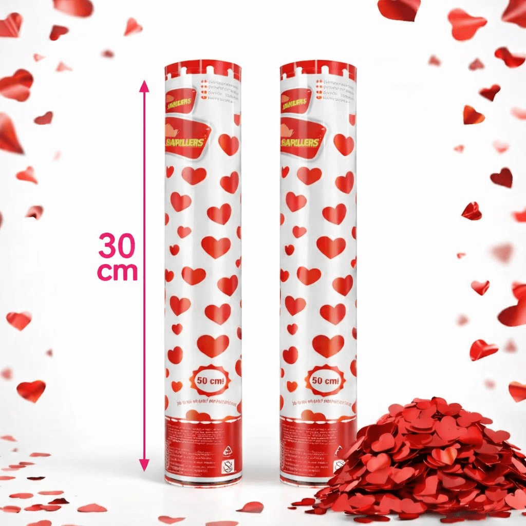 TEMU Confetti Cannon Hearts - Set Of 2 Manual Launchers, Birthdays, Weddings -