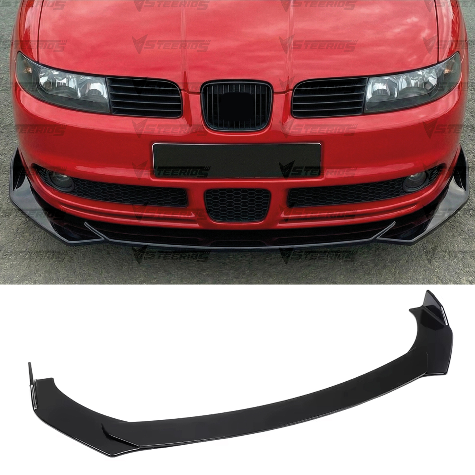 TEMU Faldón de del Parachoques Delantero para MK1 1M MK2 MK2.5 Mk3 Ibiza Compatible Tipo B 3 piezas Ajustable Tuning Parte de la Carrocería Spoiler