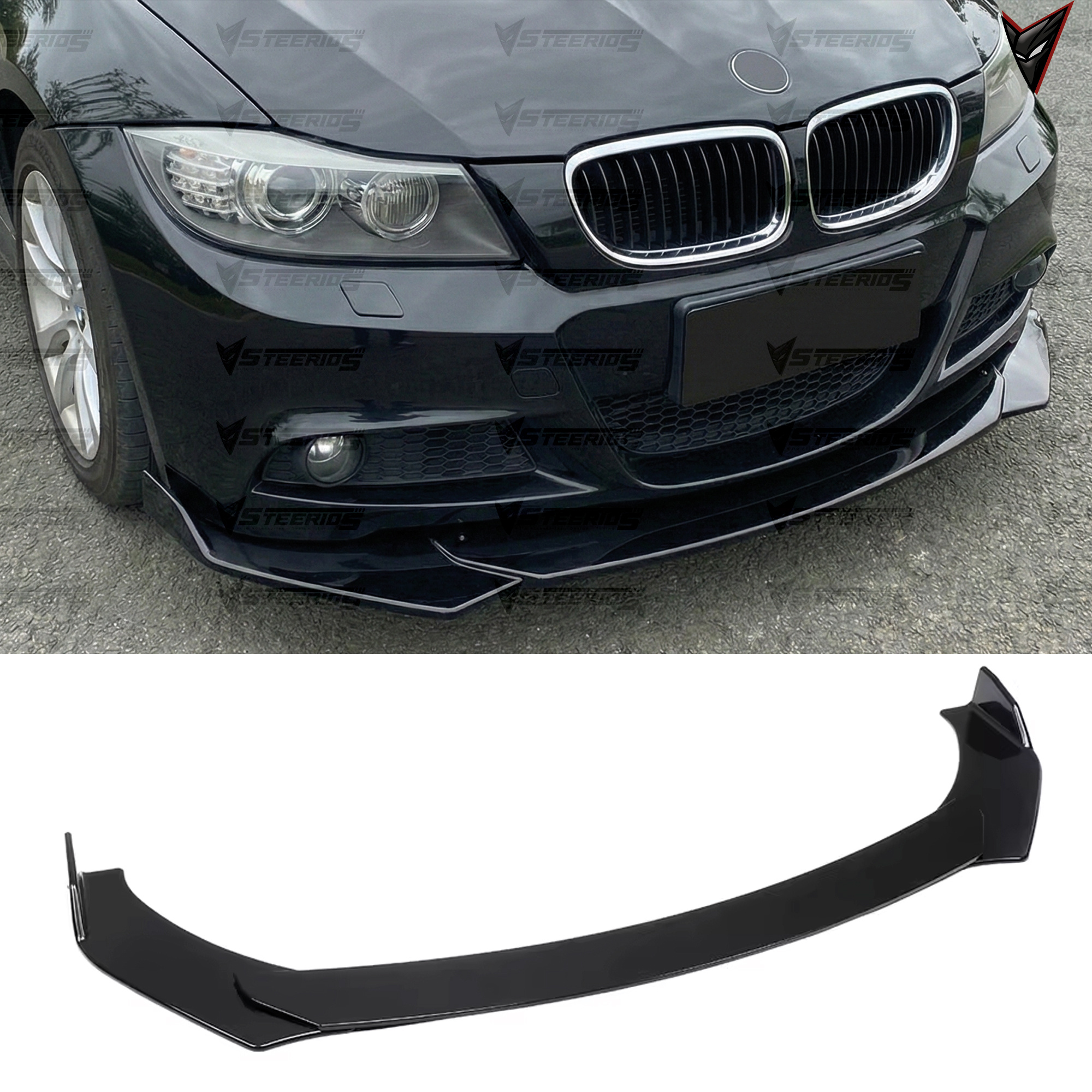 Front Bumper Lip Wrap For E90 E92 E93 E60 E46 F30 F32 Compatible New 3pcs Lip Adjustable Tuning Body Part Chin Spoiler Splitter Deflector Body Kit