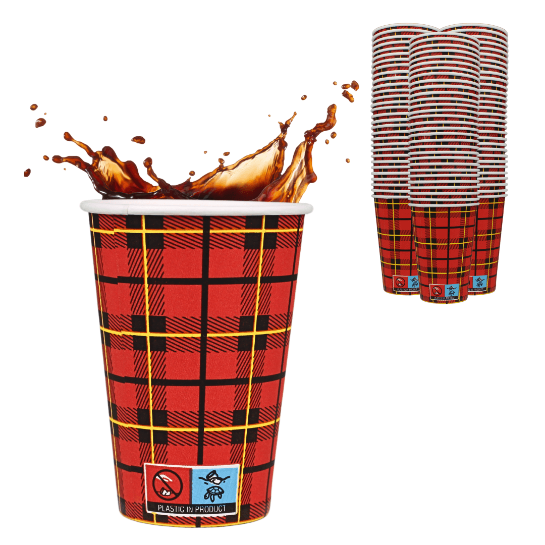 Image of Enpack Coffee- Cup 180ml (7.5oz) Paper – Disposable Paper Cup Red/ | 500/1000/2500 Pieces | Coffee Cups For Coffee, Tea & Mulled Wine