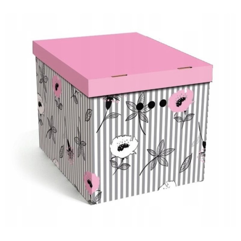 Decorative Cardboard Box 1pc With Print For Clothes, Documents, Home, Office, Wardrobe 44.8cm X 33.2cm X 32.8cm