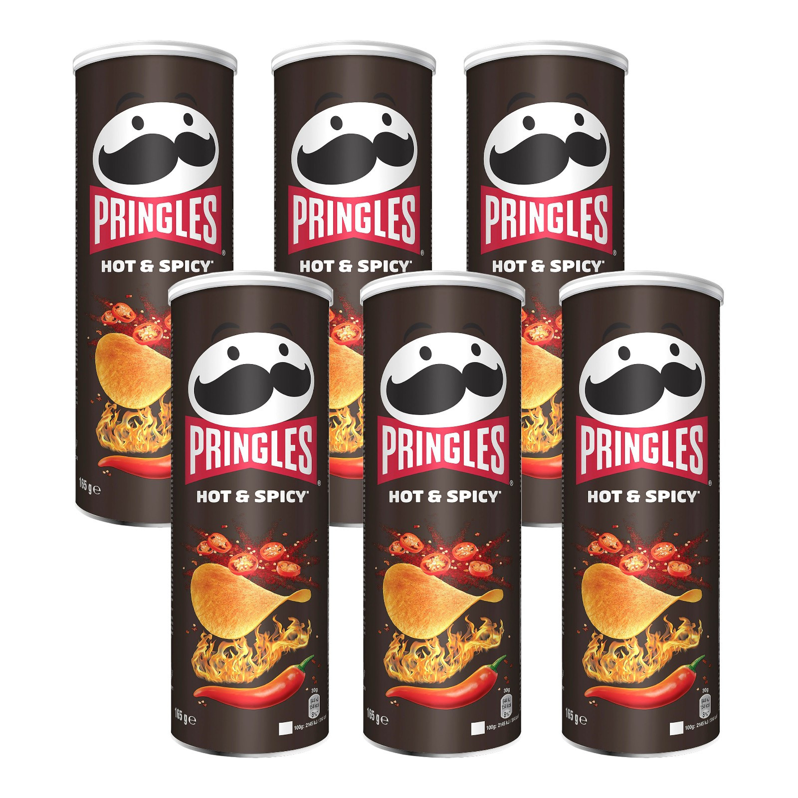 Image of Pringles Hot & Spicy 165g Dose (6er Pack)