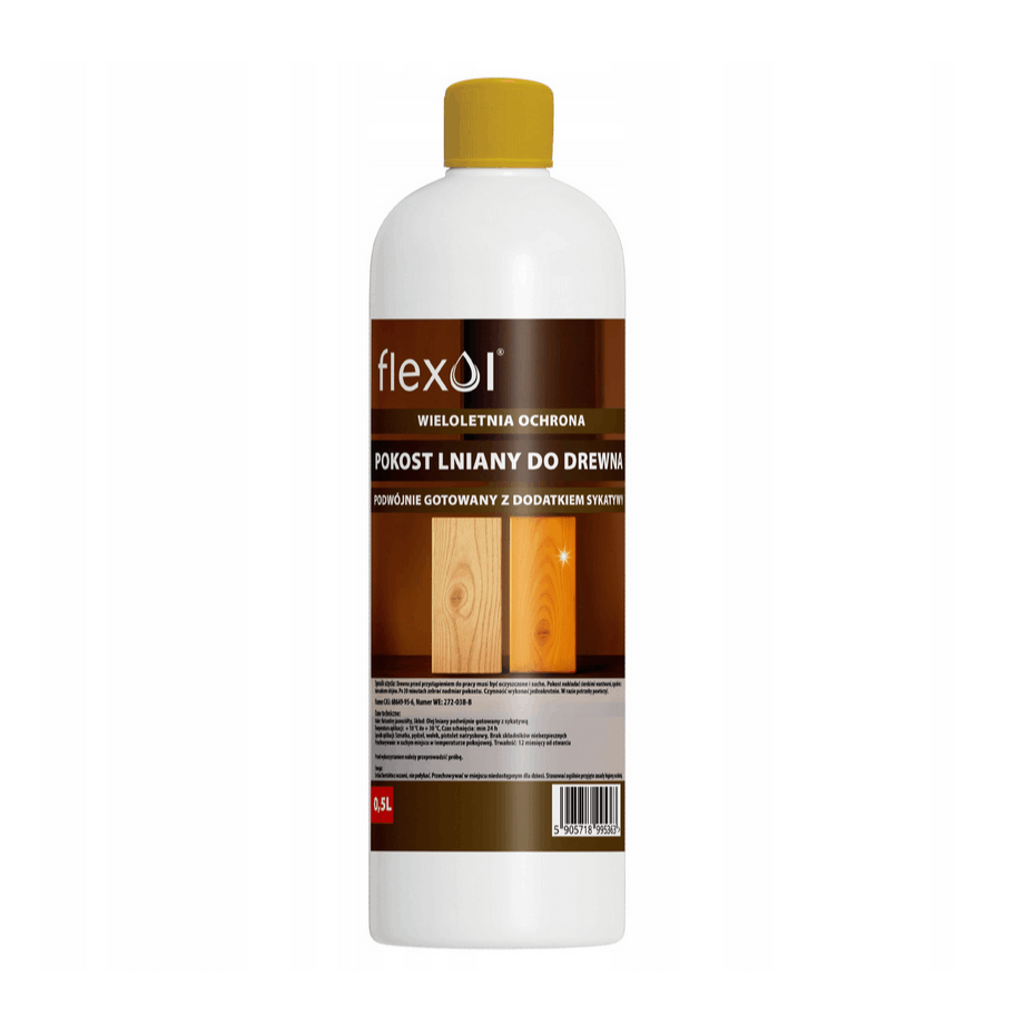 Image of Oil Wood Stain 0.5l – Fast-drying Oil For Impregnating And Protecting Wood, Deep Penetration, Surface Protection For Exterior Wooden Applications