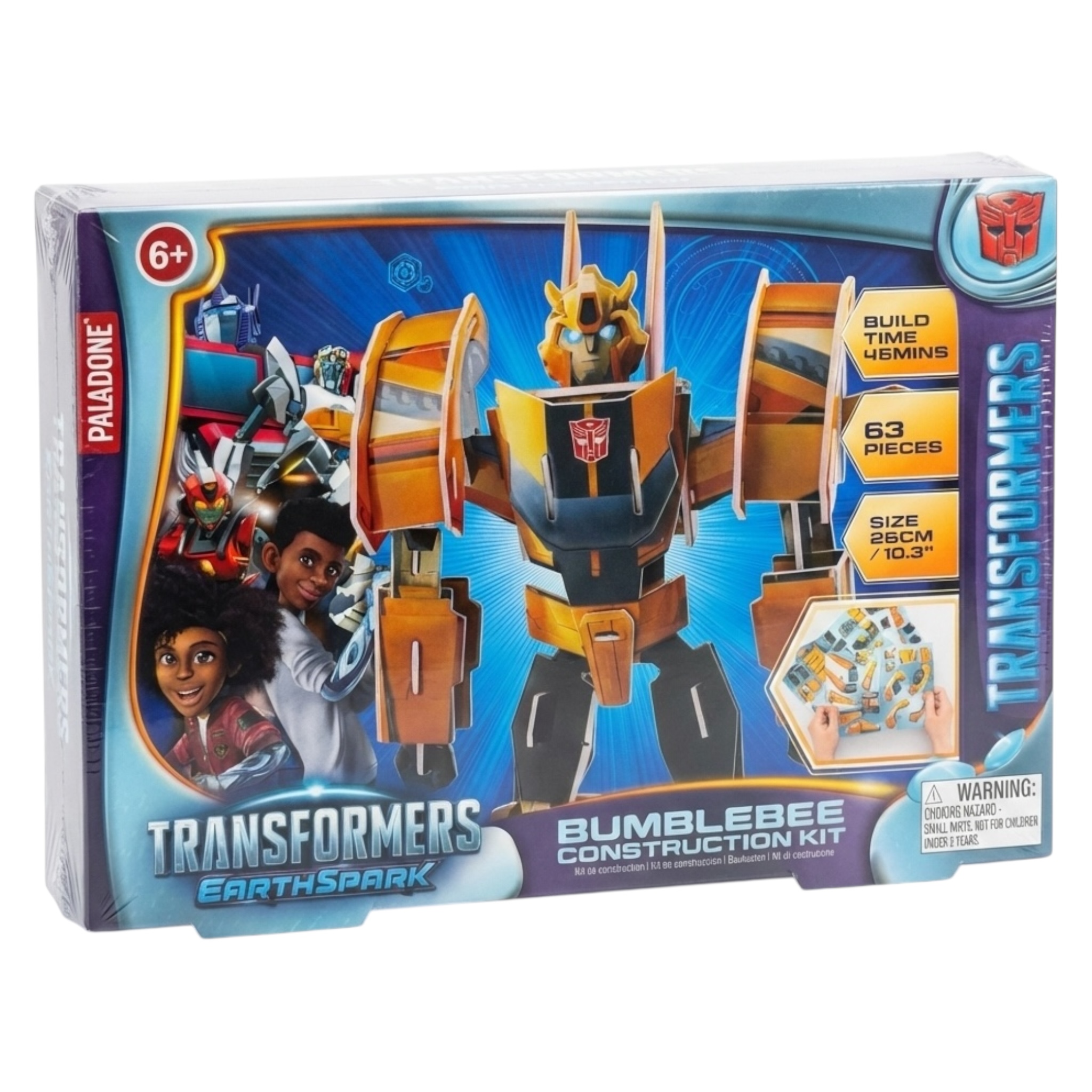TEMU Transformers Construction Kit – 63-piece 3d Build Puzzle, 26cm Model, Stem Toy For Kids Aged 6+