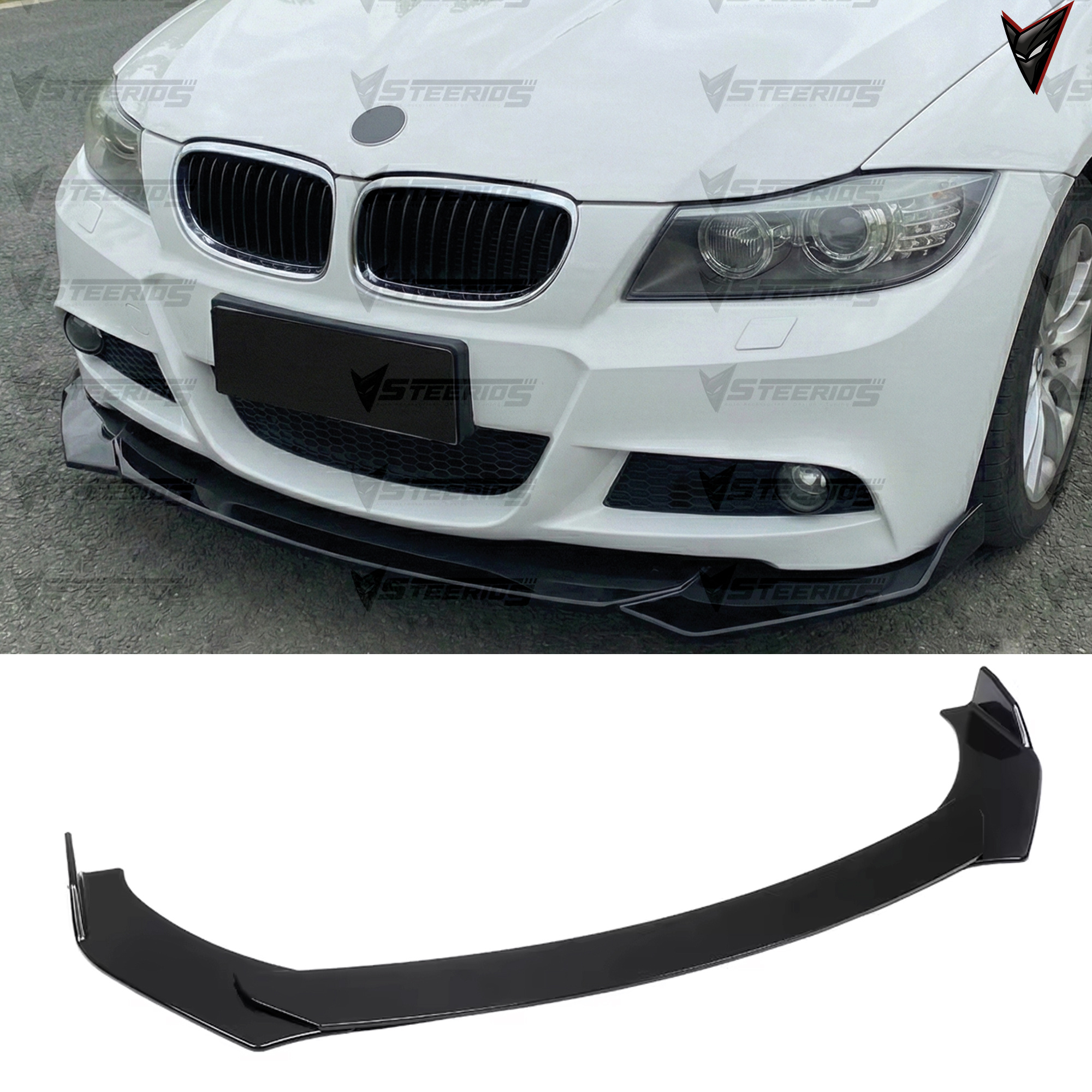 TEMU Front Bumper Lip Wrap For E90 E92 E93 E60 E46 F30 F32 Compatible New 3pcs Lip Adjustable Tuning Body Part Chin Spoiler Splitter Deflector Body