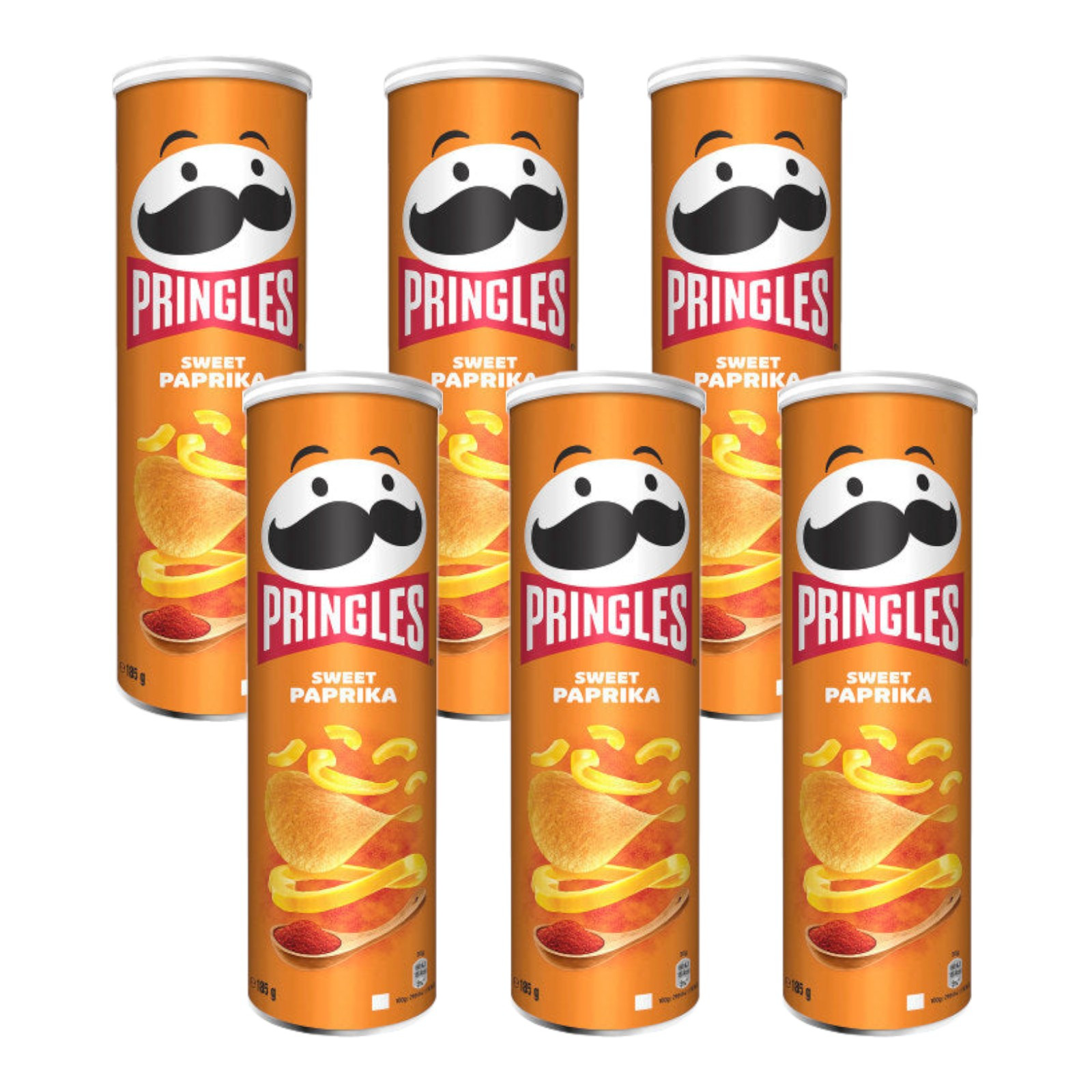Pringles Sweet Paprika 165g | Stack Chips With Sweet Paprika Flavor | 6x 165g