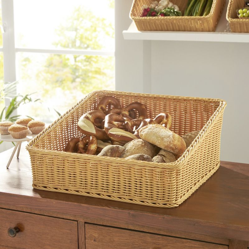 Poly Rattan Display Basket, 50x50 Cm, Shelf Basket, Bread Basket
