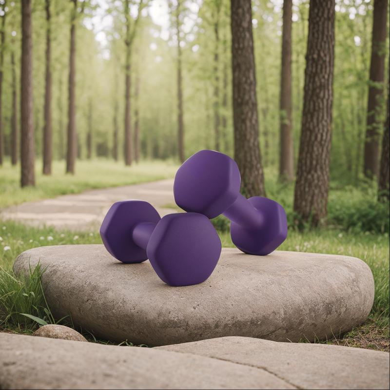 TEMU Par de Pesas de Vinilo, 2 x 2 kg, Mancuernas Hexagonales para Entrenamiento en Casa, Fitness