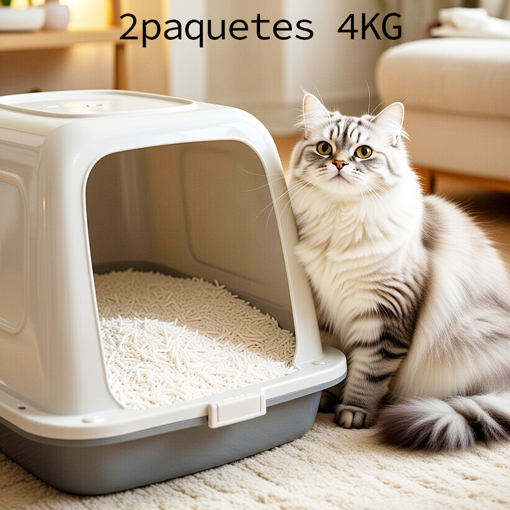 TEMU 2Pcs Arena de Gato de Tofu Aglomerante, Desechable por el Inodoro, Súper Absorbente, Sin Polvo, Control de Olores, Material Natural y Ecológico