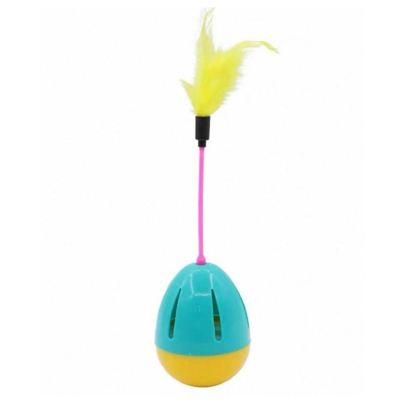 TEMU Juguete Interactivo para Gatos con – Forma – Juguete Antiestrés con Plumas y Catnip
