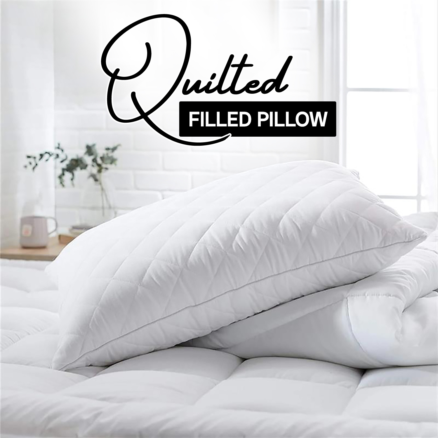 TEMU 2 Pack Hotel Quality Pillow Insert – Breathable & Comfortable Neck Pillow, Suitable For Sleeping, Bounce Back Support, Washable, Use For Side &