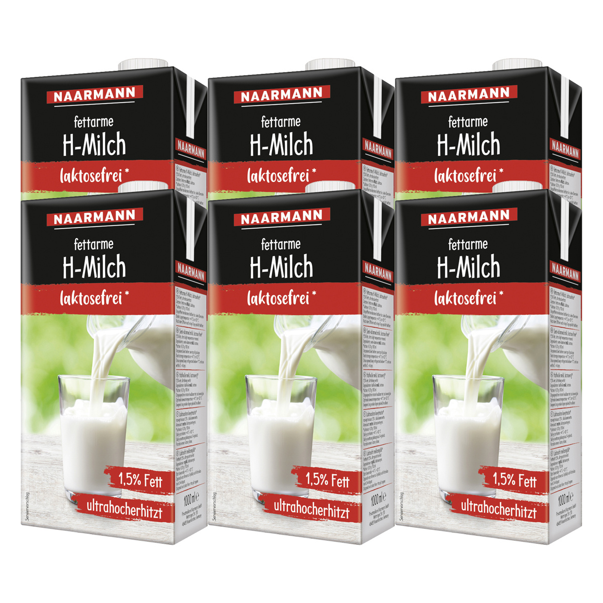 Naarmann Lactose-free Long-life Milk 1.5% Fat 1000ml 6-pack