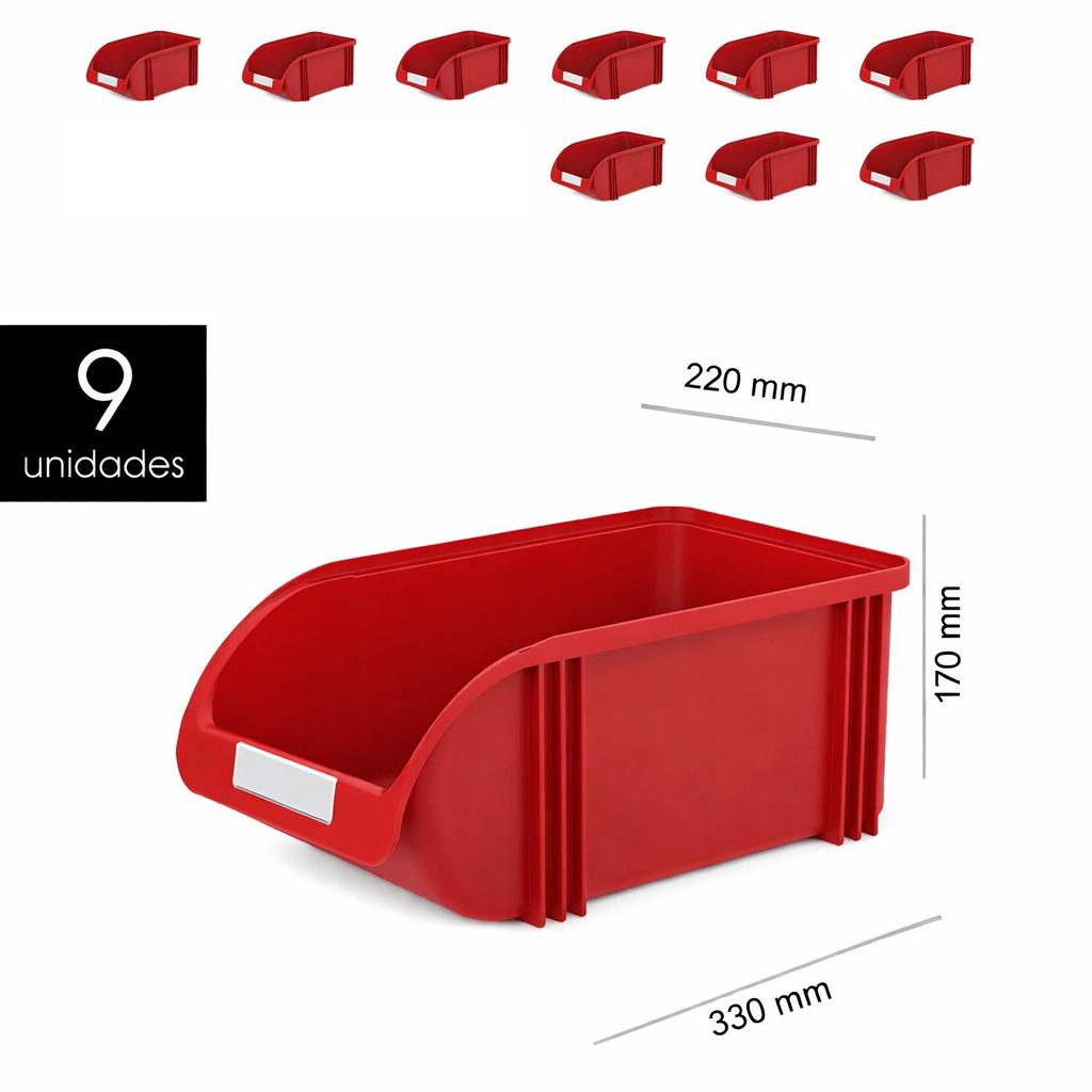 TEMU PLASTIKEN Pack 9 Unidades Gaveta Apilable 21 Cm 21 cm x 33 cm x 17 cm. Organizador Tornillos, Cajones Apilables, de plástico.