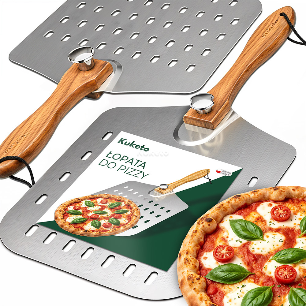 TEMU Pizza Peel - Steel Pizza Peel With Wooden Handle - Professional Pizza Peel For Oven - Kitchen Accessories For Pizza, Bread And Pastries -