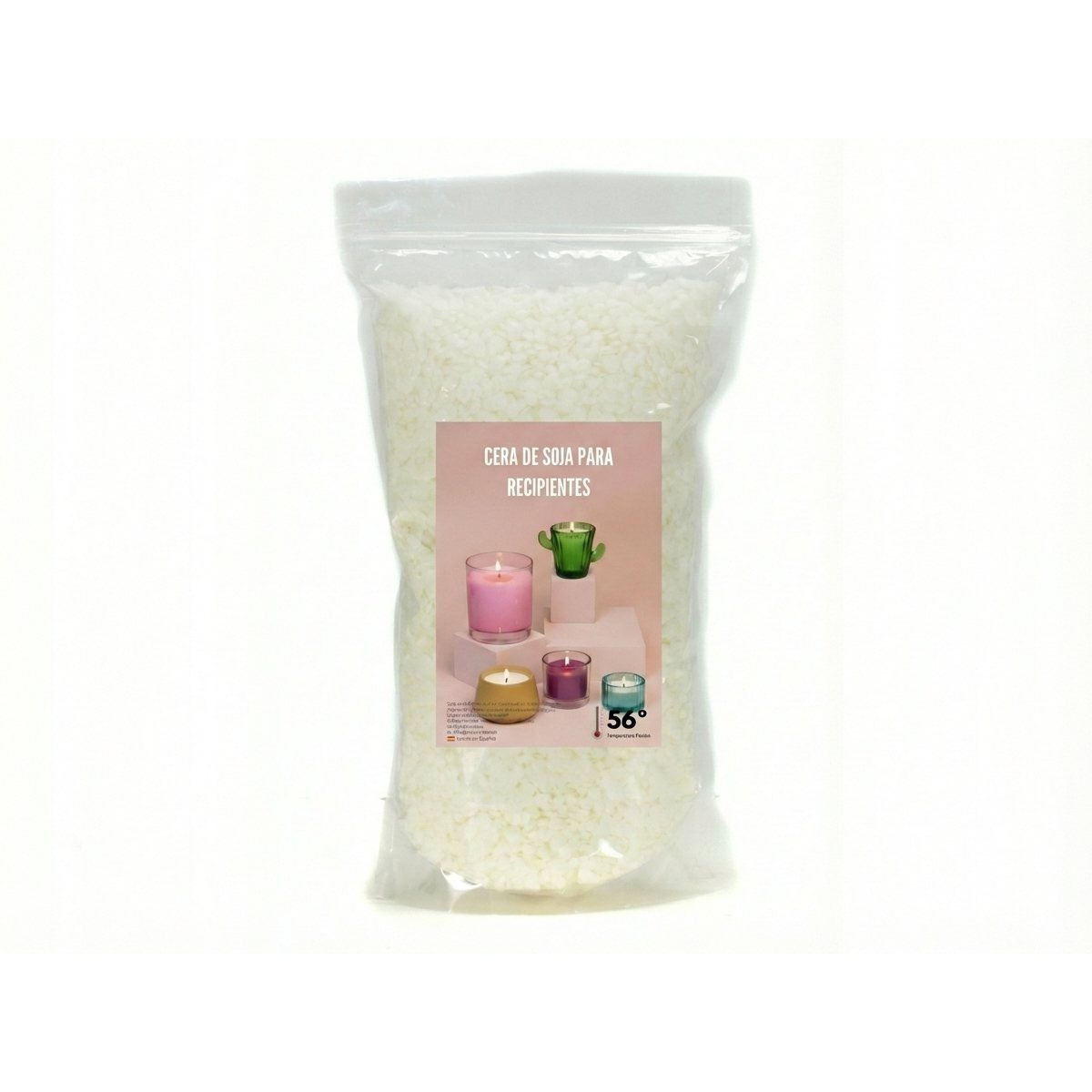 TEMU Cera de Soja 100% natural Premium para Velas en Vaso 1Kg. Perlas de , ideales para velas caseras aromáticas y proyectos DIY, en bolsa con .