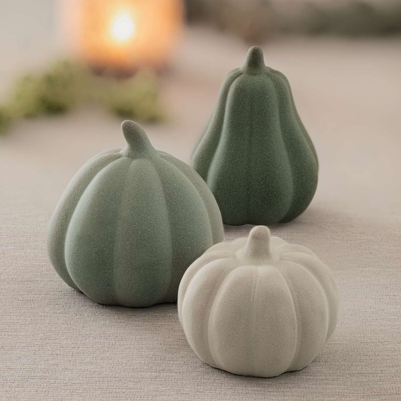 3x Pumpkin "terracotta" & White, Decorative Pumpkin, Fall Decoration, Halloween Decoration, Decorative Figure