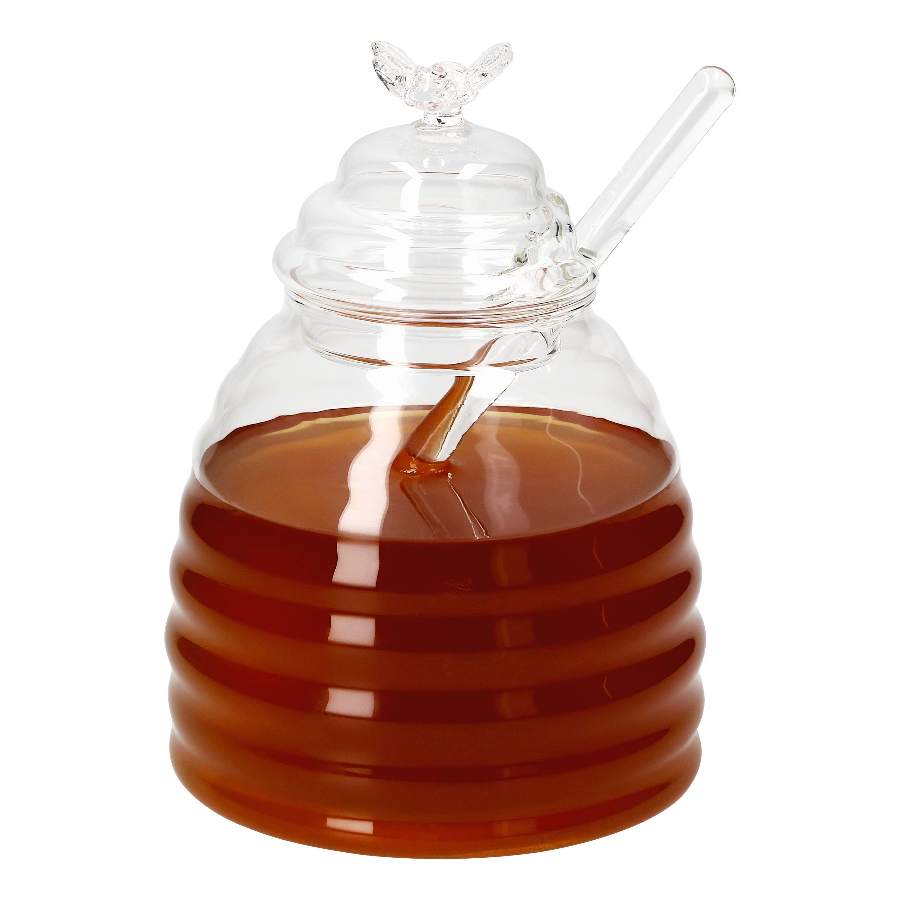 3-piece Set: Honey Pot 400 Ml + Bee Lid + Glass - 23467846