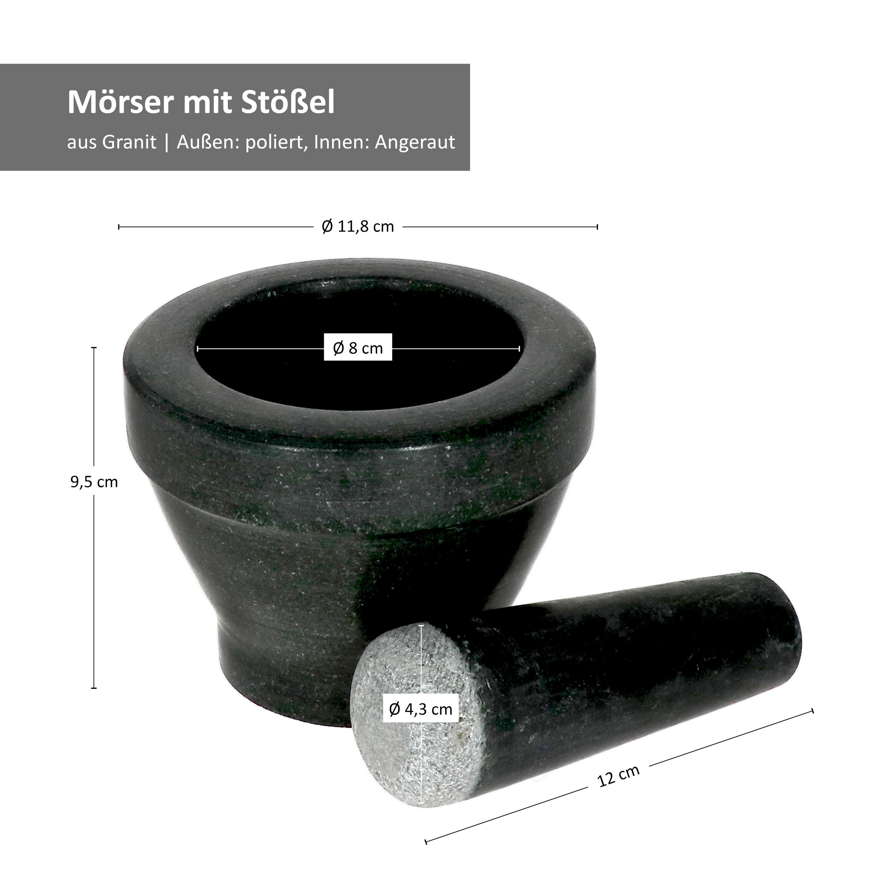 Mortar Made Of Granite 11.5cm Black