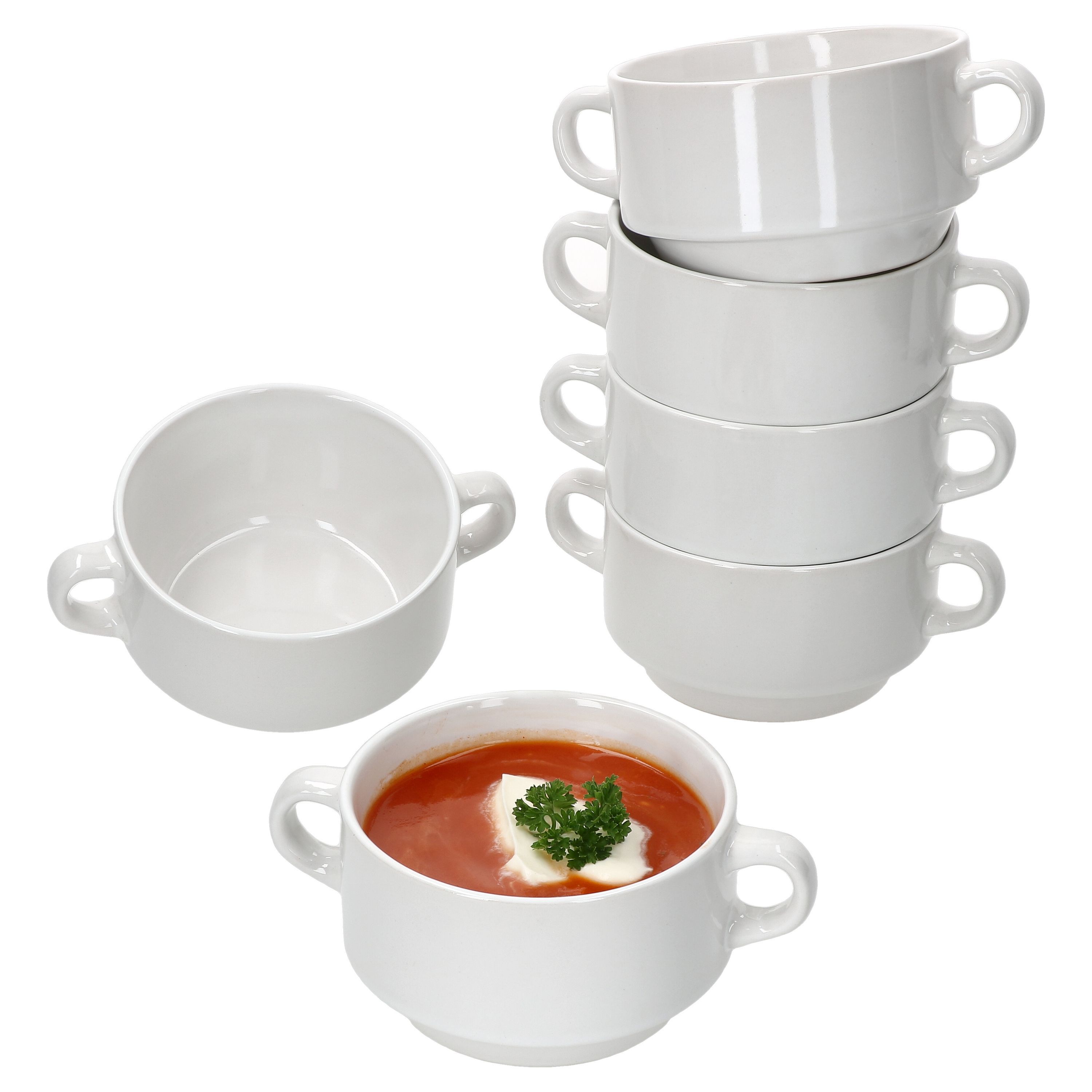 6-piece Set White Soup Bowl, 250 Ml