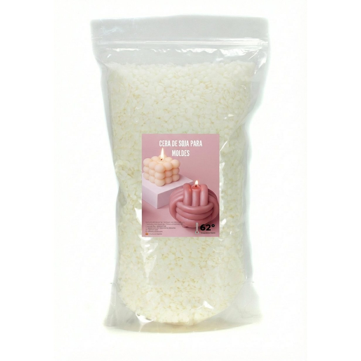 TEMU Cera de soja 100% Natural Premium para moldes, figuras, wax melts en bolsa de 1Kg. Perlas de y fácil, para DIY. Compatible con colorantes y .