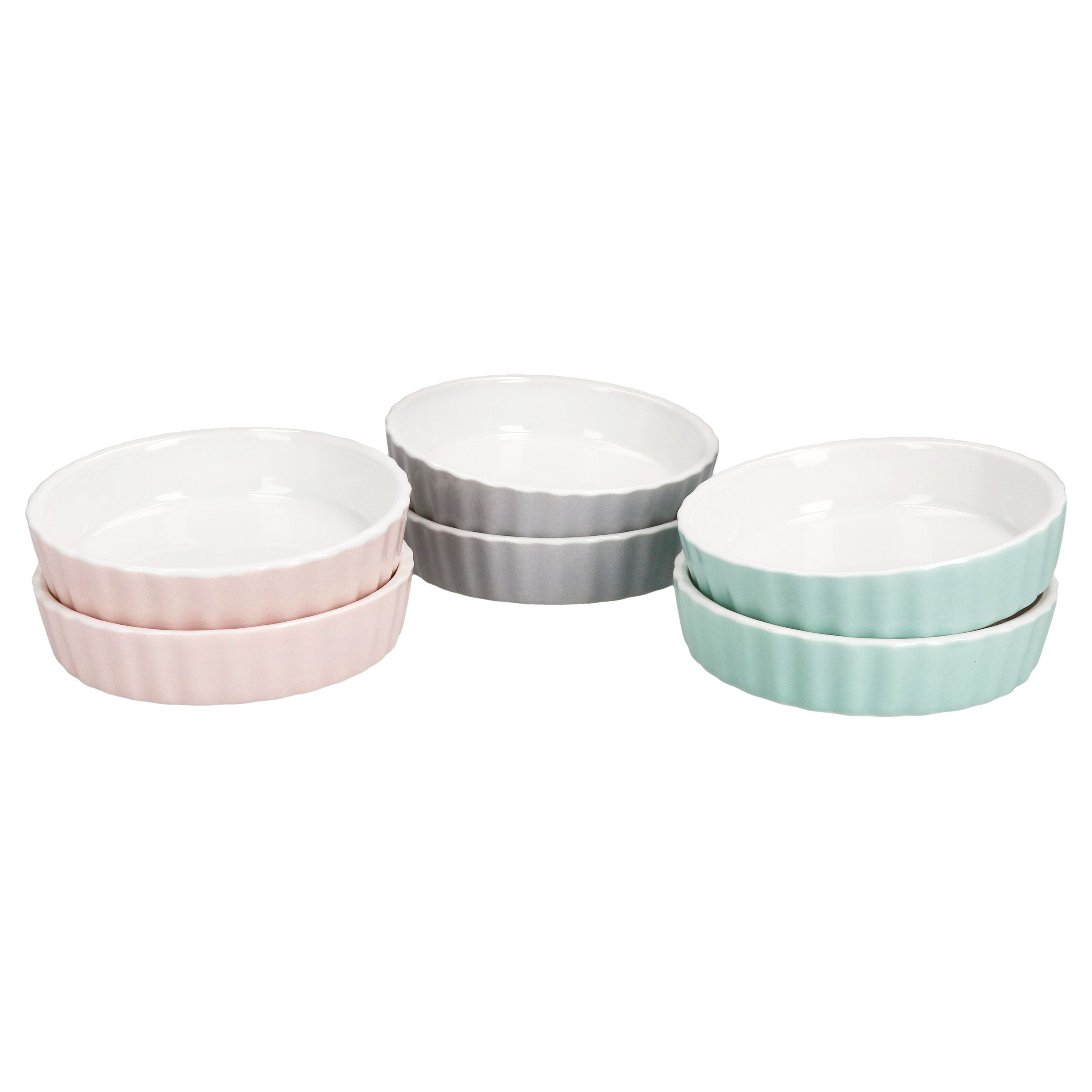 6pcs Set Crème Ramekins Gray Bowls - 24320112
