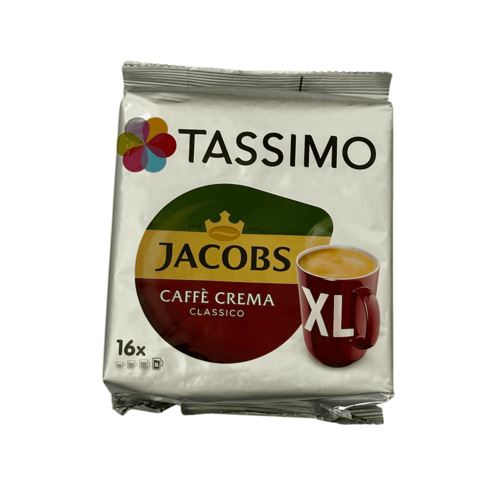 Tassimo Jacobs Cafe Crema Classico Xl Ground Roast Coffee 132.8g (16x8.3g)