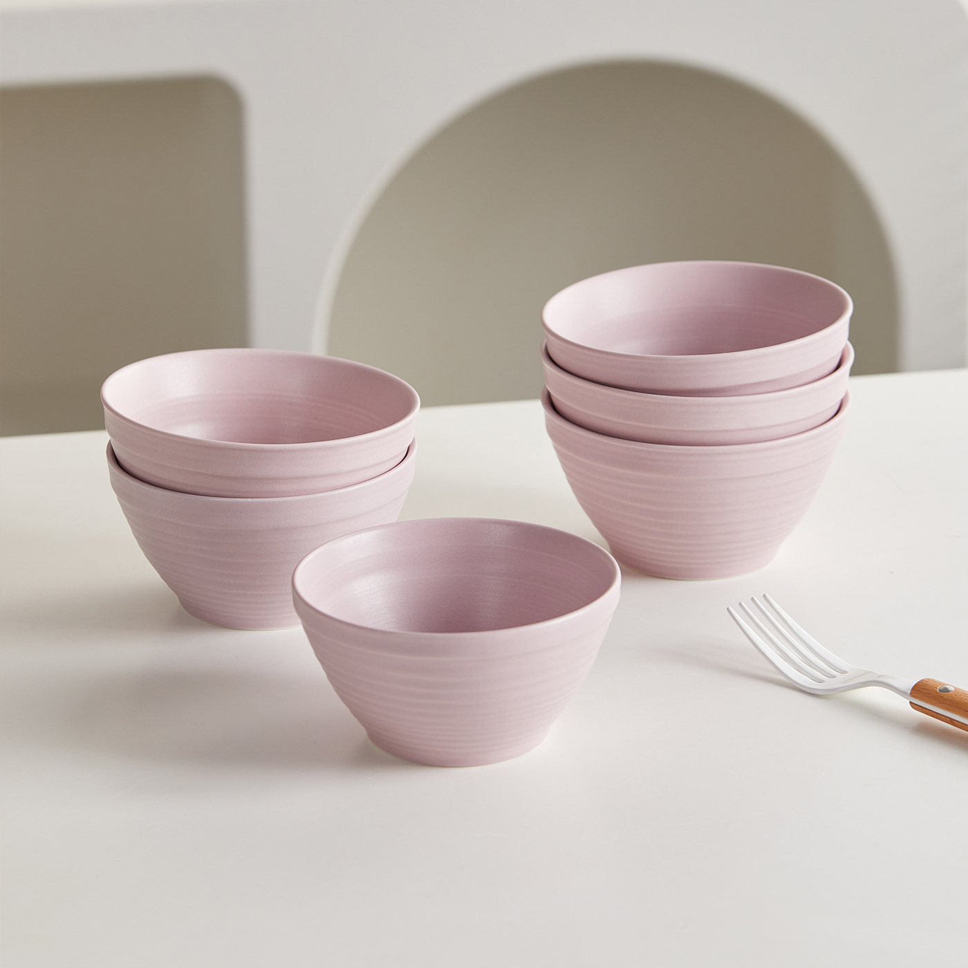 TEMU Ensemble de 6 , 4,5 Pouces, Ø11,8 cm, 350 ml, Ensemble de Vaisselle en Céramique, Bol de , Bol à Fruits, Bol à Collation, Bol à Salade, Bol à