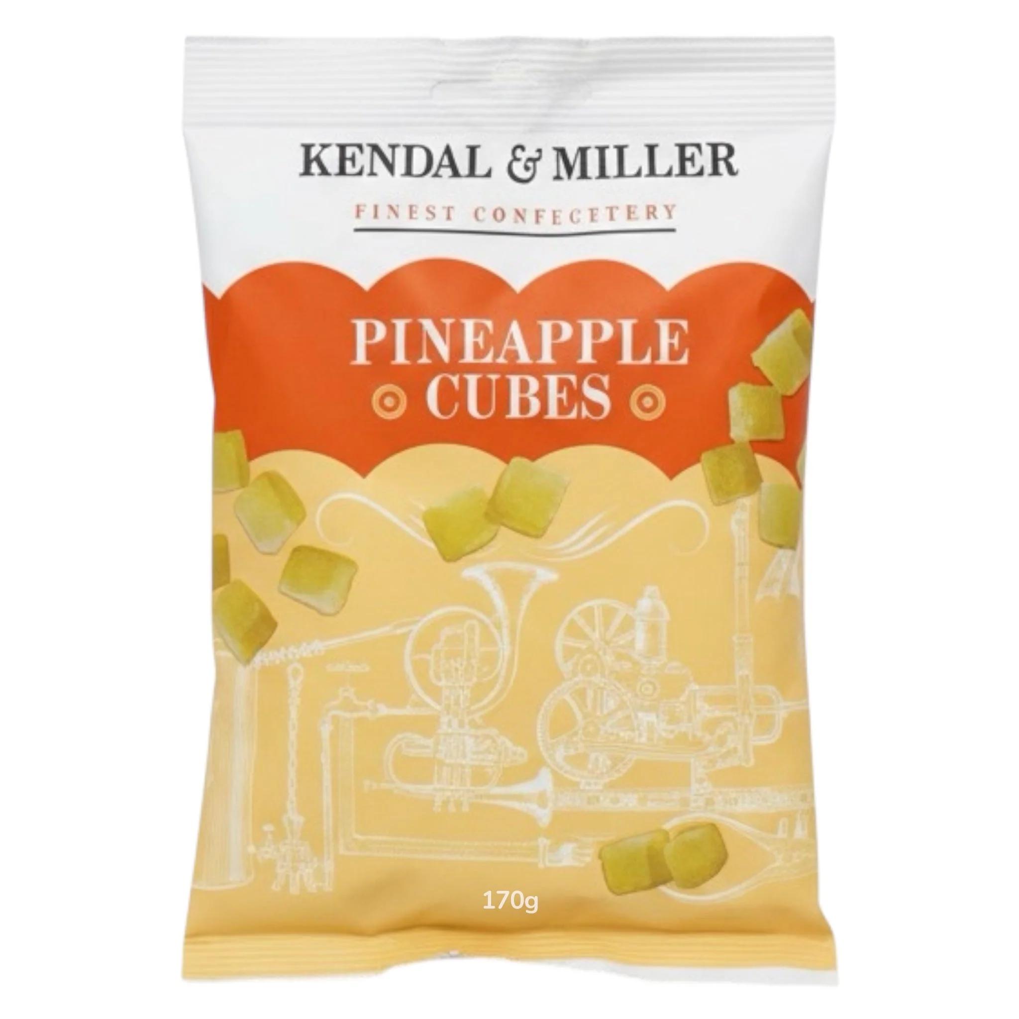 TEMU Pineapple Cubes Sugar Coated Retro Sweets 170g Bag – Fruity Jelly Candy, Traditional Sweet Shop Treats – Kendal & Miller