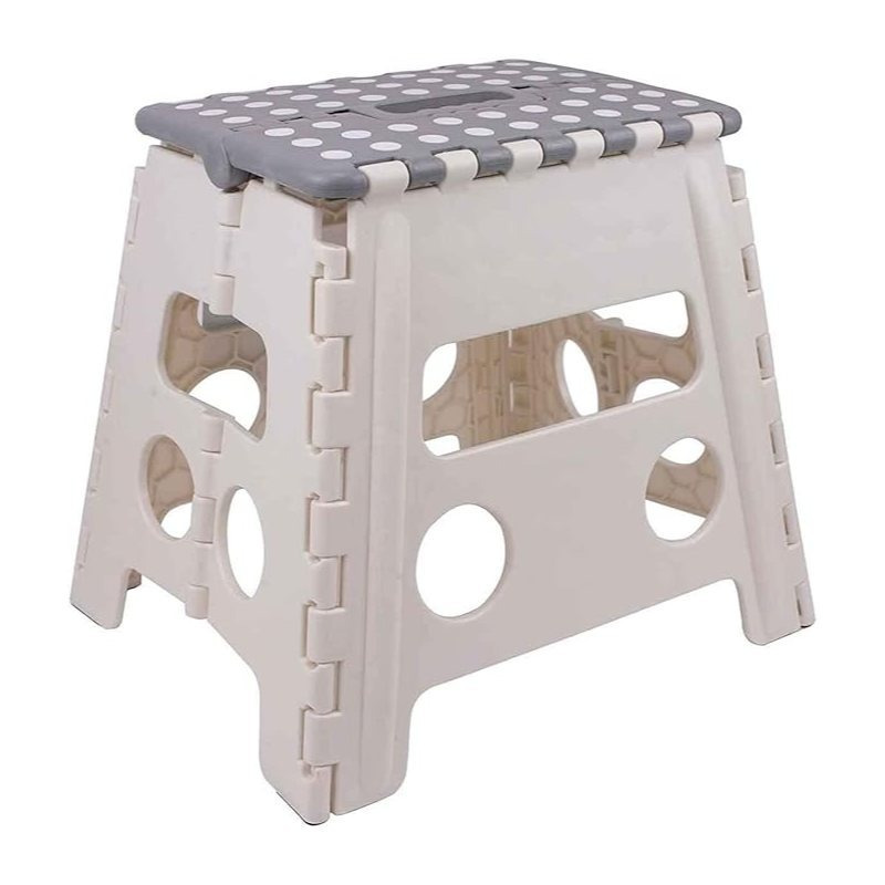 TEMU Taburete Plegable de PVC Multiuso Compacto y fácil de Guardar Soporte de 80KG(Negro/)